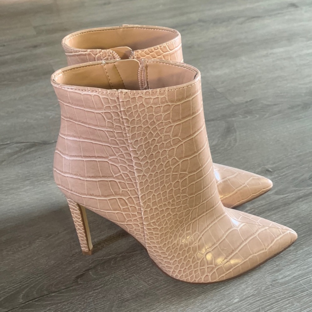 Nine West Croc-embossed booties